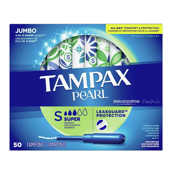 Băng vệ sinh Tampons siêu thấm Tampax Pearl Super hộp 50 miếng
