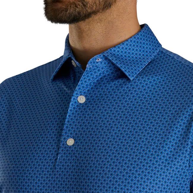 Áo golf nam tay ngắn Tonal Dot Print Lisle Royal 31490 | FootJoy
