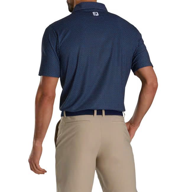 Áo golf nam tay ngắn Tonal Dot Print Lisle Navy 31485 | FootJoy
