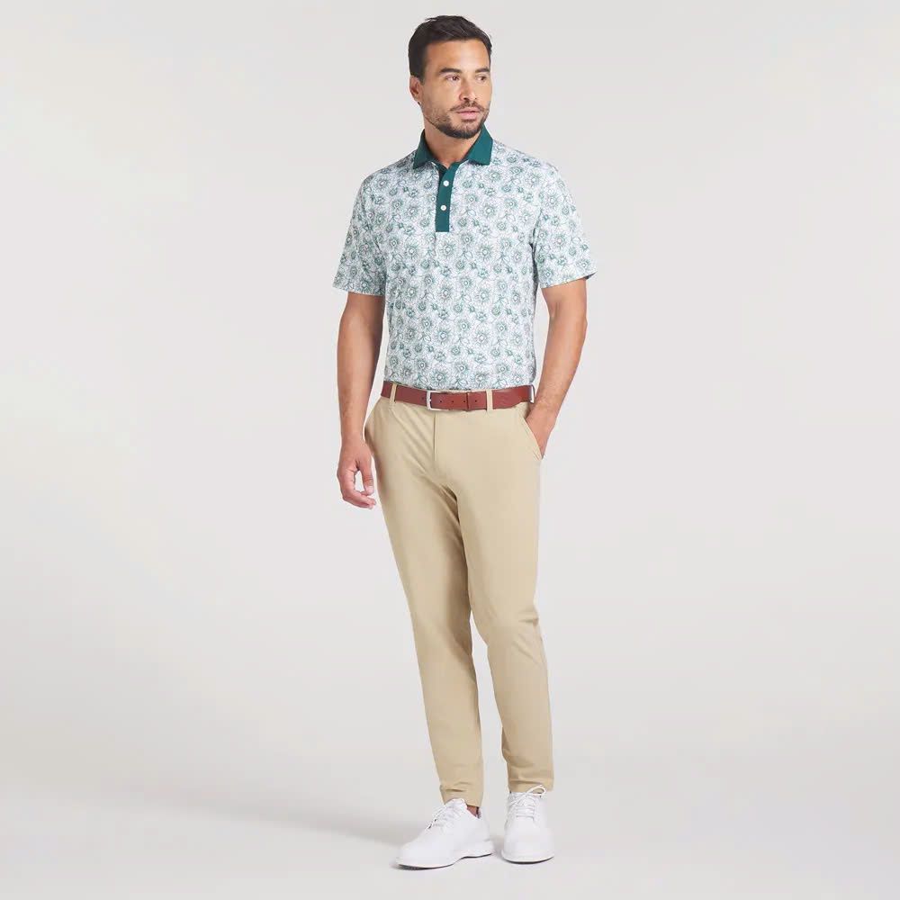 Áo golf nam tay ngắn Pique Flower Fields Polo 62883901 | PUMA