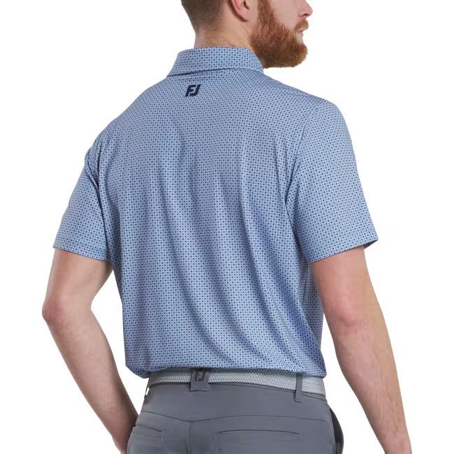 Áo golf nam tay ngắn Tonal Dot Print Lisle Lt. Blue 31486 | FootJoy