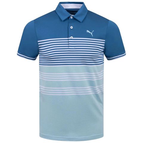 Áo golf nam tay ngắn 53744905 Mattr Track Polo Lake Blue Heather-Tropical Aqua Heather | PUMA