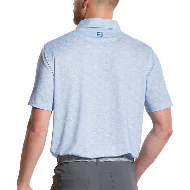 Áo golf nam tay ngắn Speckle Print Lisle Blue Jay/White 32772 | FootJo