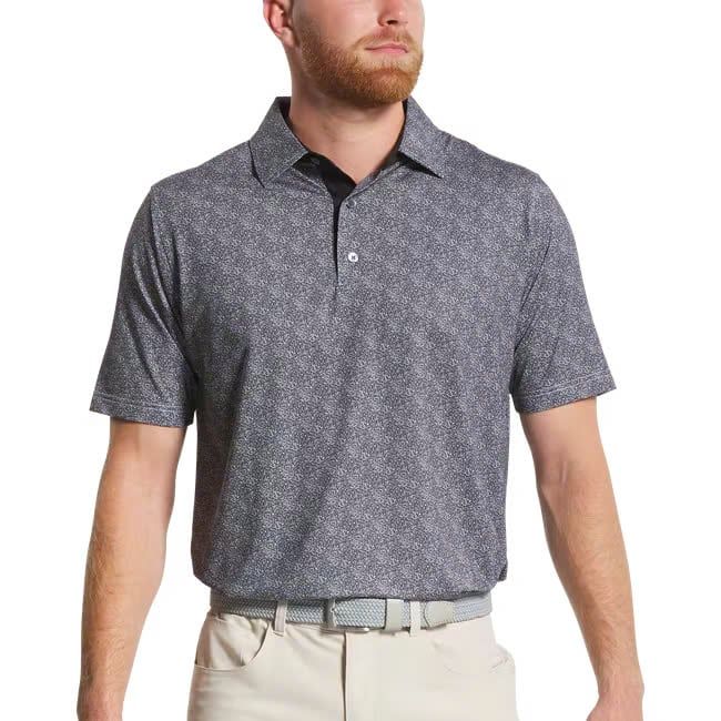 Áo golf nam tay ngắn Speckle Print Lisle Black/White 32774 | FootJoy