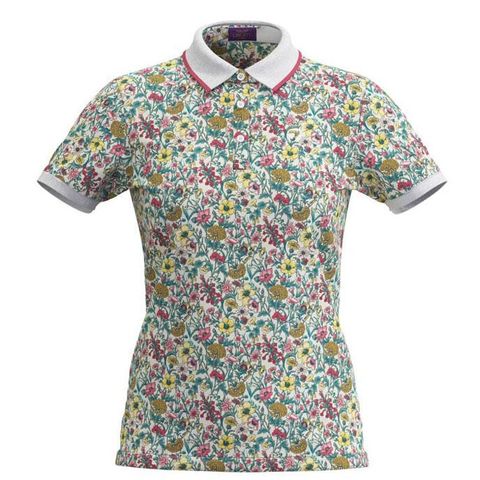 Áo golf tay ngắn nữ 2WSPO-TJ200 Hoa lá PI N97294 | Women's Golf Polo TaylorMade