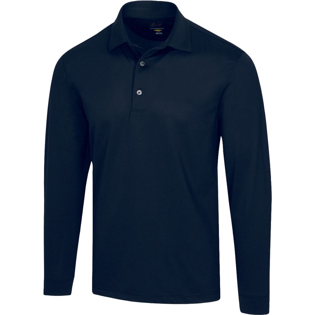 Áo golf nam tay dày G7S22K980_BLK LONG SLEEVE FREEDOM PIQUE POLO - Bla