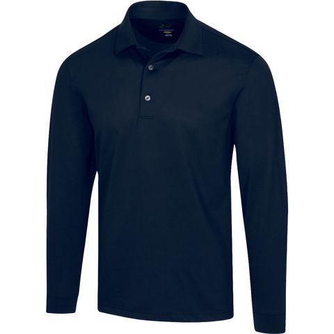 Áo golf nam tay dày G7S22K980_NVY LONG SLEEVE FREEDOM PIQUE POLO - Navy | Greg Norman