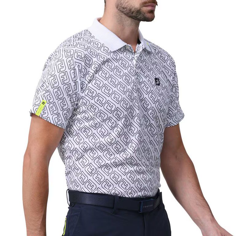 Áo golf nam tay ngắn S/S PRINT POLO TRẮNG/ĐEN | FOOTJOY