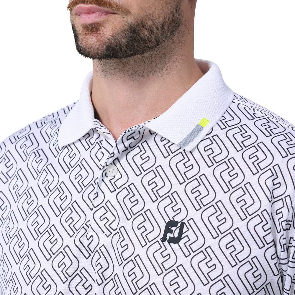 Áo golf nam tay ngắn S/S PRINT POLO TRẮNG/ĐEN | FOOTJOY