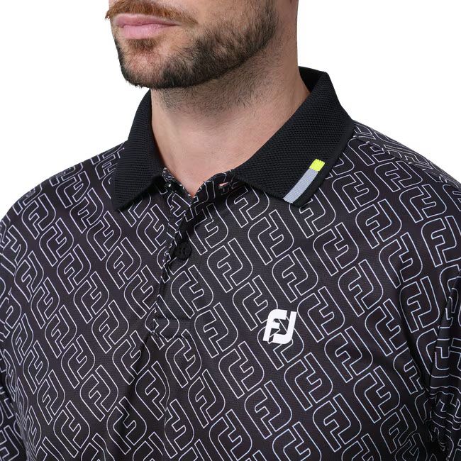 Áo golf nam tay ngắn S/S PRINT POLO ĐEN | FOOTJOY