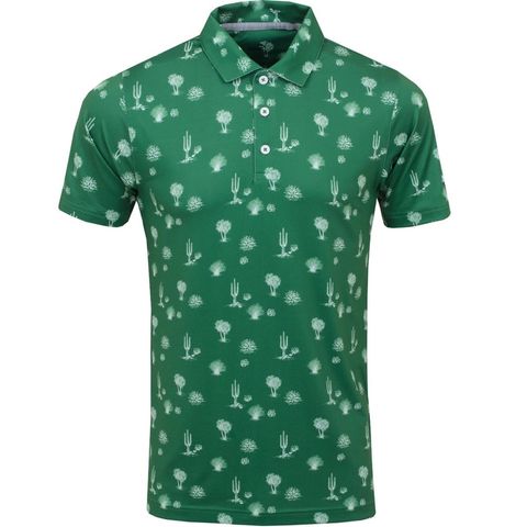 Áo golf nam 53387602 Xanh lá in xương rồng | Puma