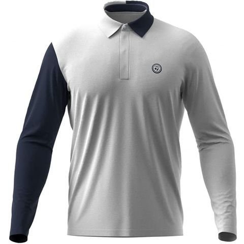 Áo golf nam tày dài N92400 Trắng/xanh | Men's Long Sleeves Polos 2MSPO-TD092 | Taylor Made