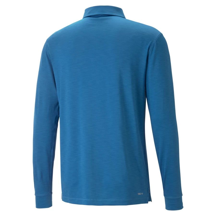 Áo golf nam tay dài PUMA 53910604 YouV Long Sleeve Polo Lake Blue