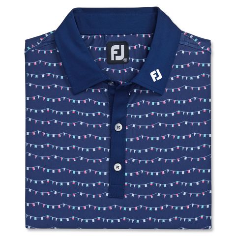 Áo golf nam tay ngắn 82355 Flag Banner Print Lisle Self Collar | FootJoy