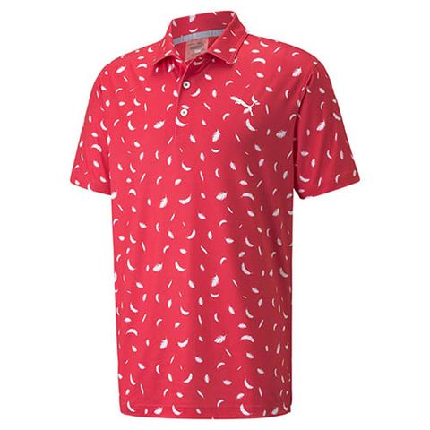 Áo golf nam tay ngằn Cloudspun Feathers Polo Đỏ 53109204 | Men's Golf Shirt Cloudspun Mowers 53109204 | Puma