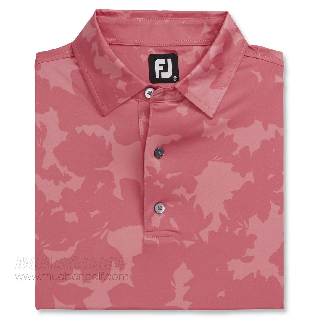 Áo golf nam tay ngắn Lisle CamoFloral PrintCape Red82608 | FootJoy