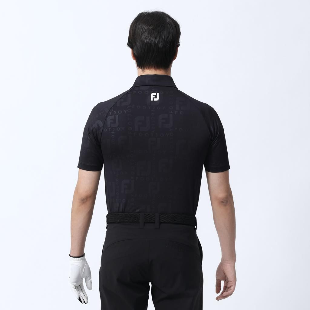 Áo golf nam tay ngắn SS DEBOSS FJ LOGO SHIRT 80481 BLACK | FootJoy