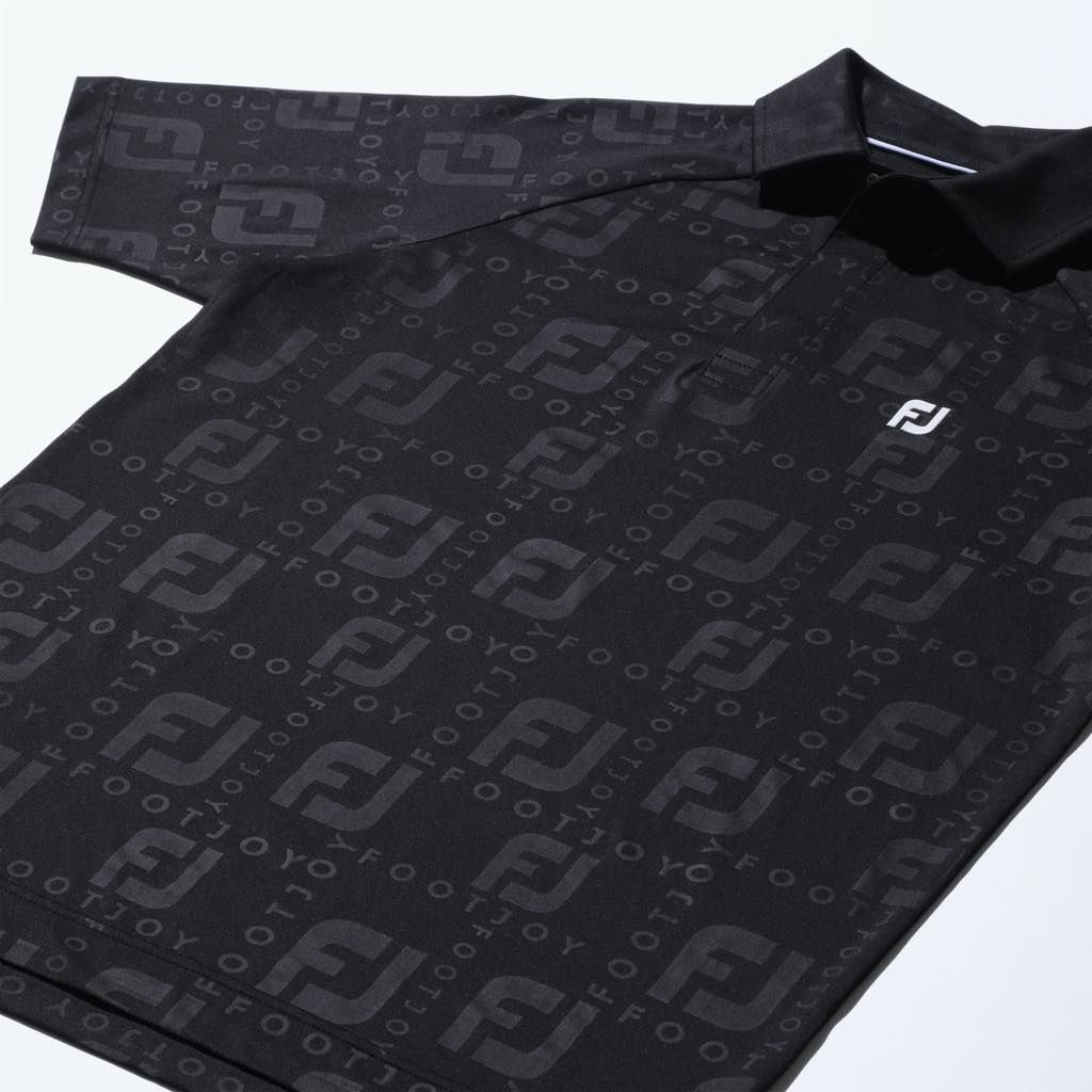 Áo golf nam tay ngắn SS DEBOSS FJ LOGO SHIRT 80481 BLACK | FootJoy