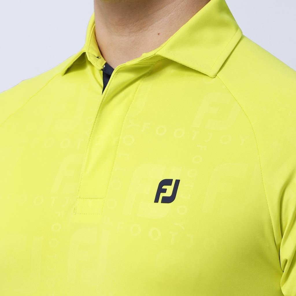 Áo golf nam tay ngắn SS DEBOSS FJ LOGO SHIRT 80482 YELLOW | FootJoy