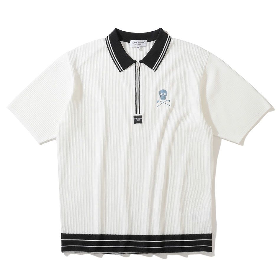 Áo golf nam tay ngắn Synth Knit MLM-4A-AP03 White | MARK & LONA