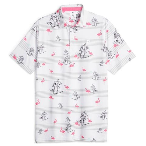 Áo golf nam tay ngắn X PTC PRINT POLO 62165801 Trắng-Hồng hạc | Puma