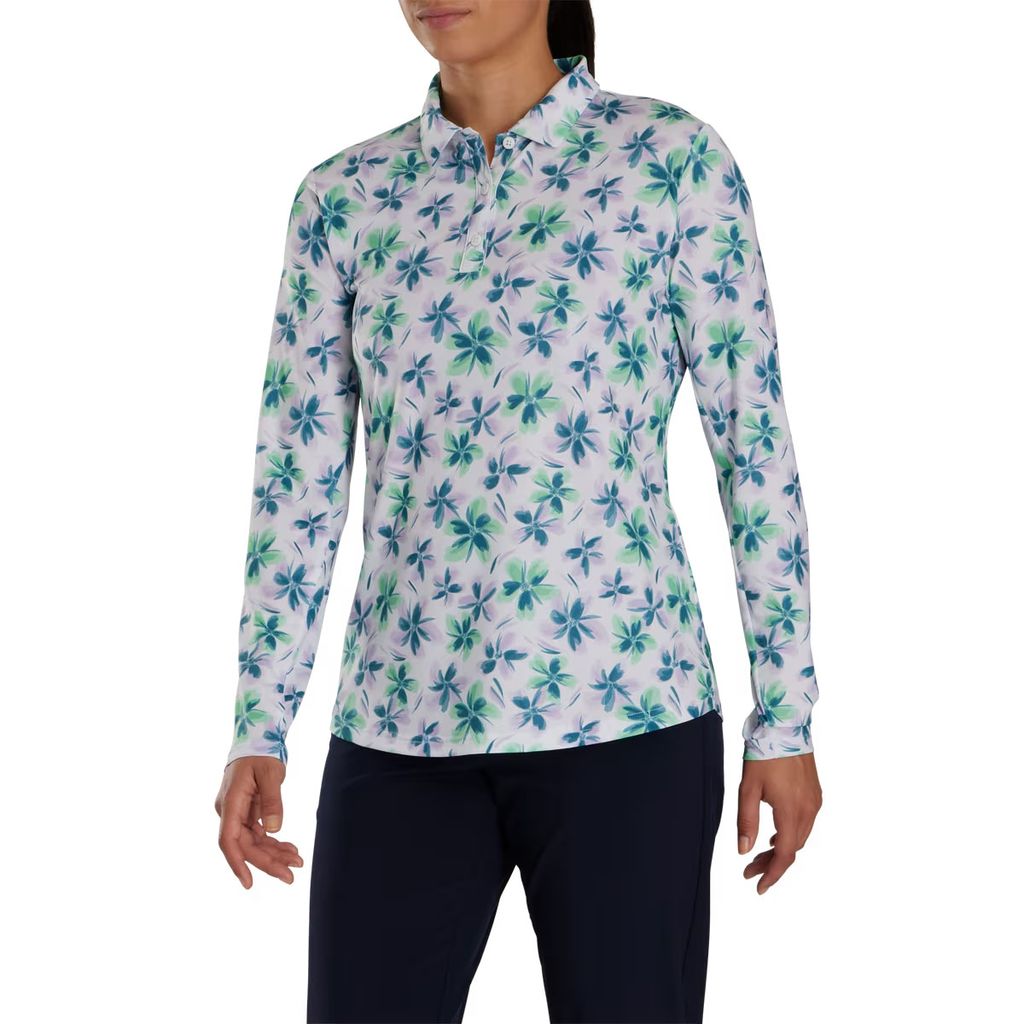 Áo golf nữ tay dài 89733 Floral Sun Protection Shirt Women | FJ