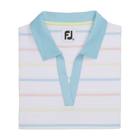 Áo golf nữ tay ngắn Cap Sleeve Birdseye Stripe Shirt 82305 | Foot Joy