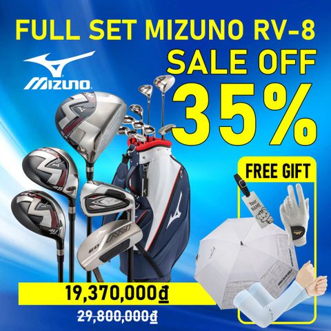 BỘ GẬY GOLF FULL SET NAM RV-8 10 GẬY  | Mizuno | Tặng 4 món quà cao cấp