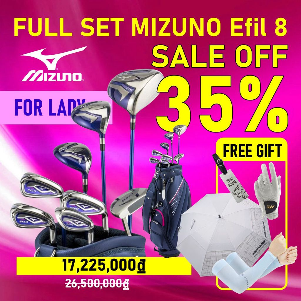 Bộ gậy golf Fullset nữ EFIL-8 set 9 gậy + cartbag | Mizuno