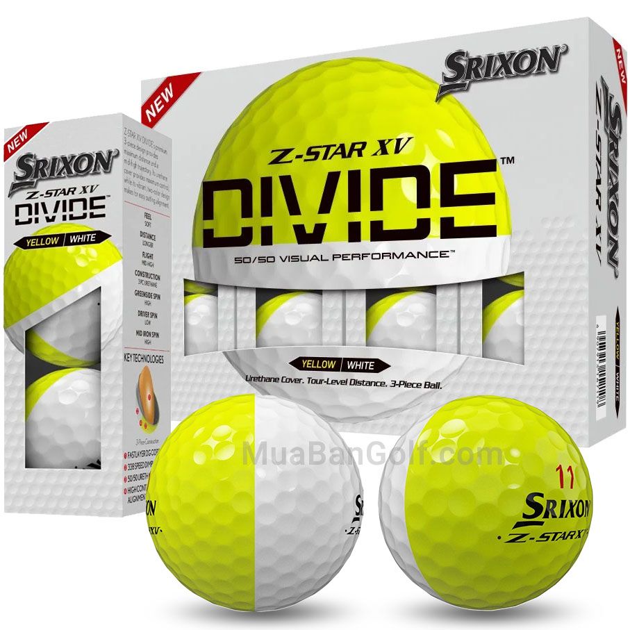 Hộp 12 bóng golf Z-STAR XV DIVIDE 2 màu 4 lớp 2023 | Srixon