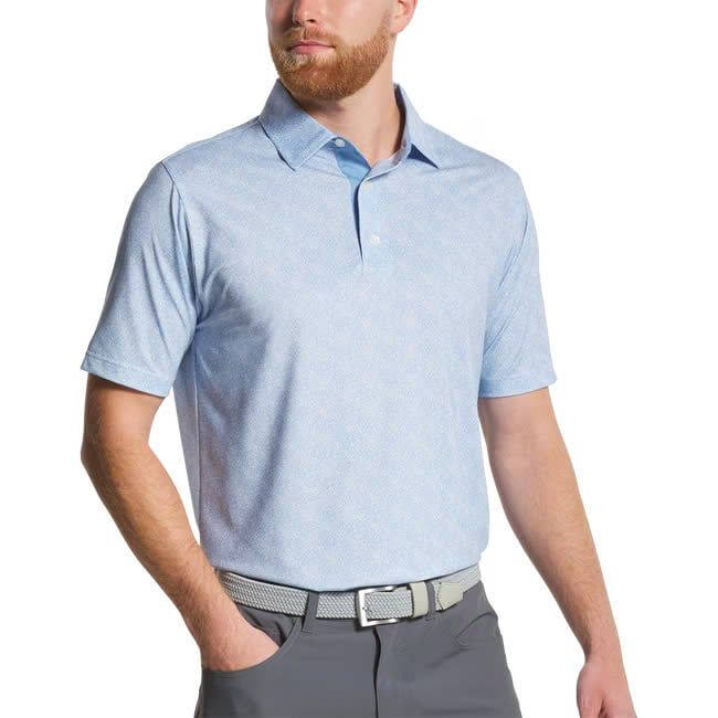 Áo golf nam tay ngắn Speckle Print Lisle Blue Jay/White 32772 | FootJo