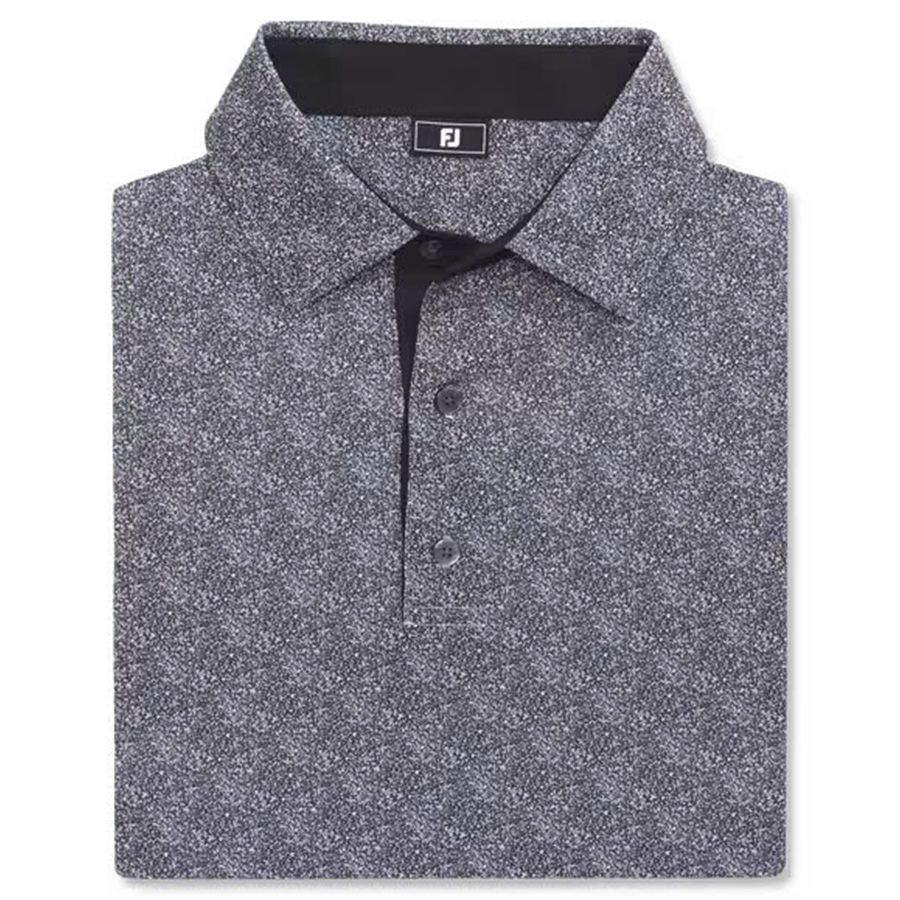 Áo golf nam tay ngắn Speckle Print Lisle Black/White 32774 | FootJoyÁo golf nam tay ngắn Speckle Print Lisle Black/White 32774 | FootJoy