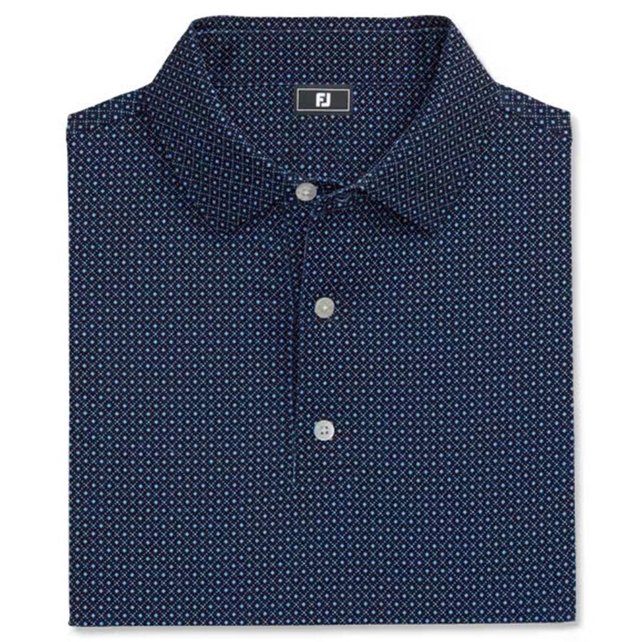 Áo golf nam tay ngắn Tonal Dot Print Lisle Navy 31485 | FootJoy