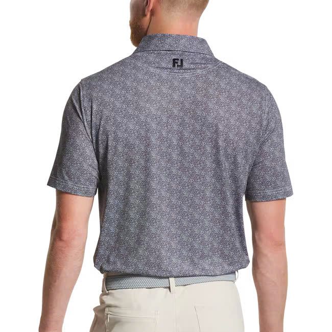 Áo golf nam tay ngắn Speckle Print Lisle Black/White 32774 | FootJoy