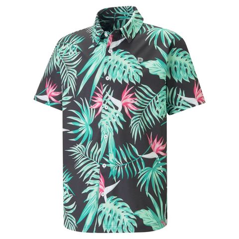 Áo golf nam tay ngắn 53920402 Puma x PTC Paradise Button Down Black | PUMA