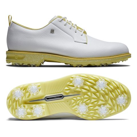 Giày golf nam FJ DJ PREM PASTELS WHT/WHT/YLW 54391 | FootJoy | Tặng 1 dù MuaBanGolf 1m5