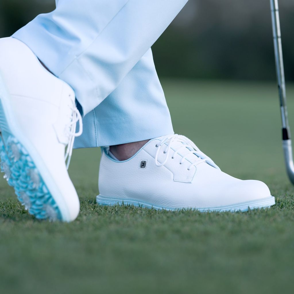 Giày golf nam FJ DJ PREM PASTELS WHT/WHT/BLU 54392 | FootJoy | Tặng 1