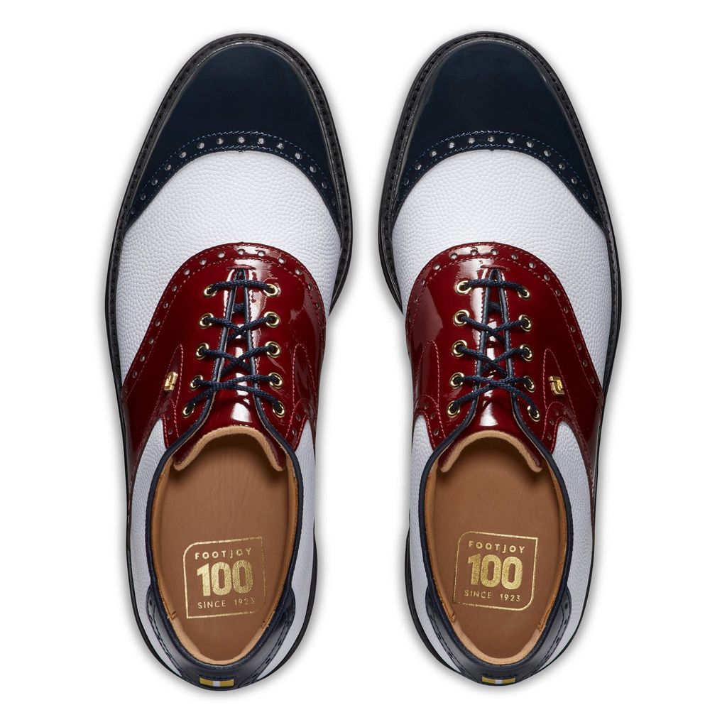 Giày golf nam FJ DJ PREM 100 YRS WHT/NVY/RED 54393 | FootJoy | Tặng 1