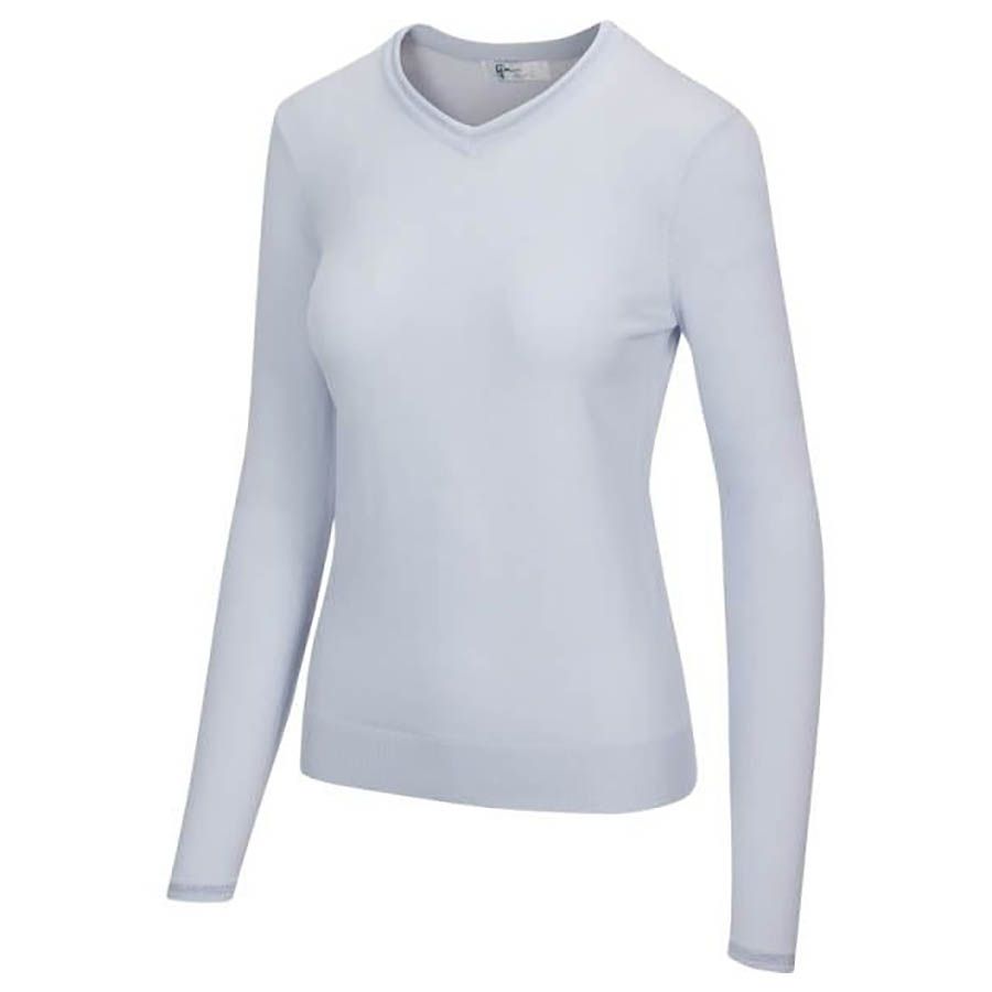 Áo tay dài nữ Lurex Tipped V-Neck Sweater G2F20S750_CRBL | Greg Norman