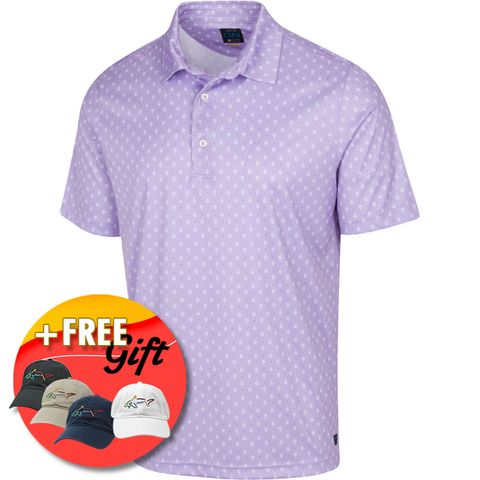 Áo golf nam tay ngắn PAISLEY FOULARD POLO - LILAC BREEZE G7S23K582_LIBR | Greg Norman