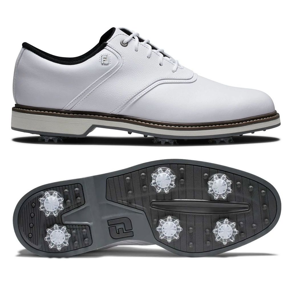 Giày golf nam DM ORIGINALS 57016 White Spiked Extra Wide | FJ