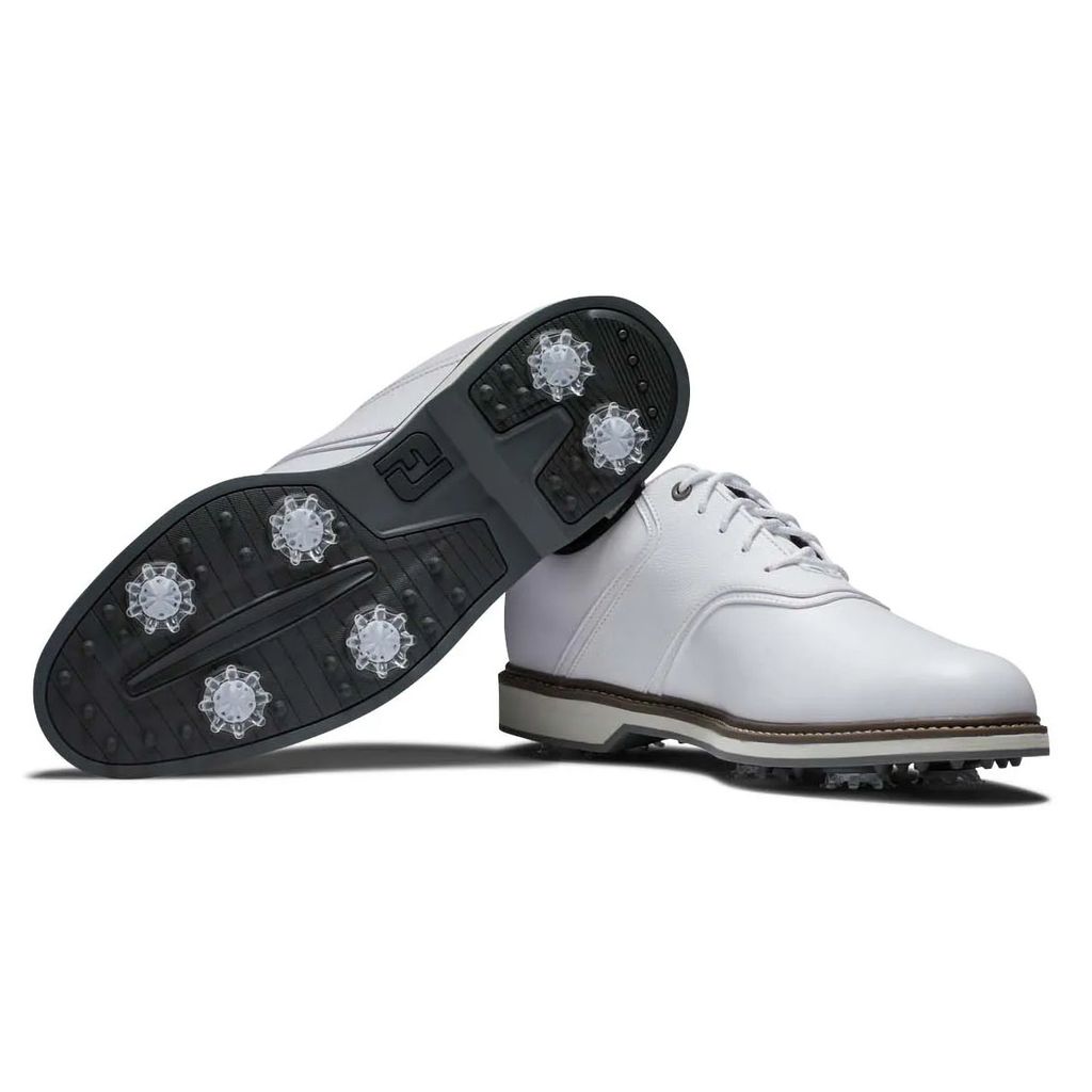 Giày golf nam DM ORIGINALS 57016 White Spiked Extra Wide | FJ