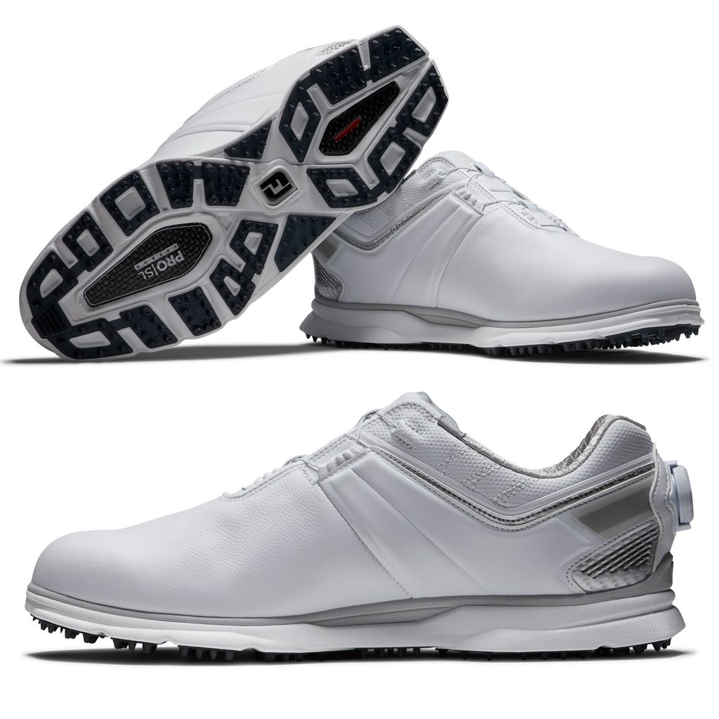 Giày golf nam ProSL Carbon 53085 BOA SPIKELESS White/White/Silver | Fo