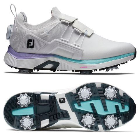 Giày golf nữ FJ 98170 DS HYPERFLEX Spiked BOA WT/PPL/BLU | FootJoy | Tặng 1 dù MuaBanGolf rộng 1m5 + 1 đôi vớ FJ ProDry