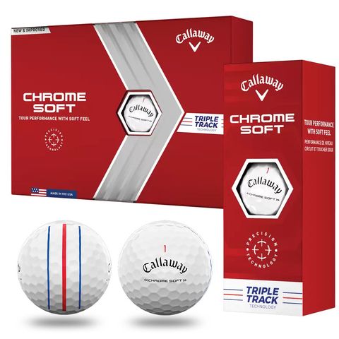 Hộp 12 bóng golf CHROME SOFT 3 sọc kẻ 2023 | Callaway