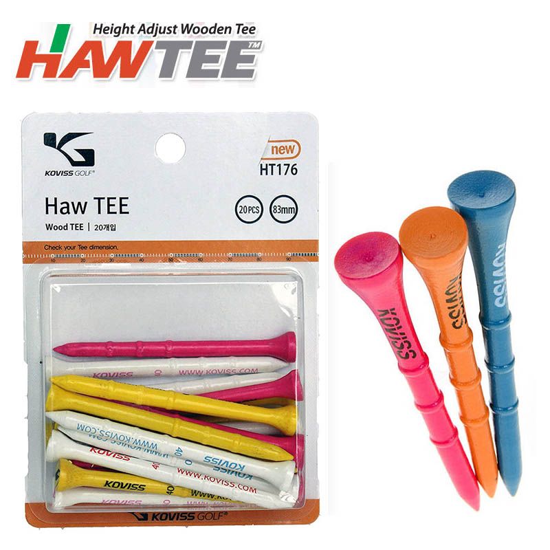 Hộp 20 HAW TEE gỗ dài 80mm có 3 ngấn HT176 | Koviss