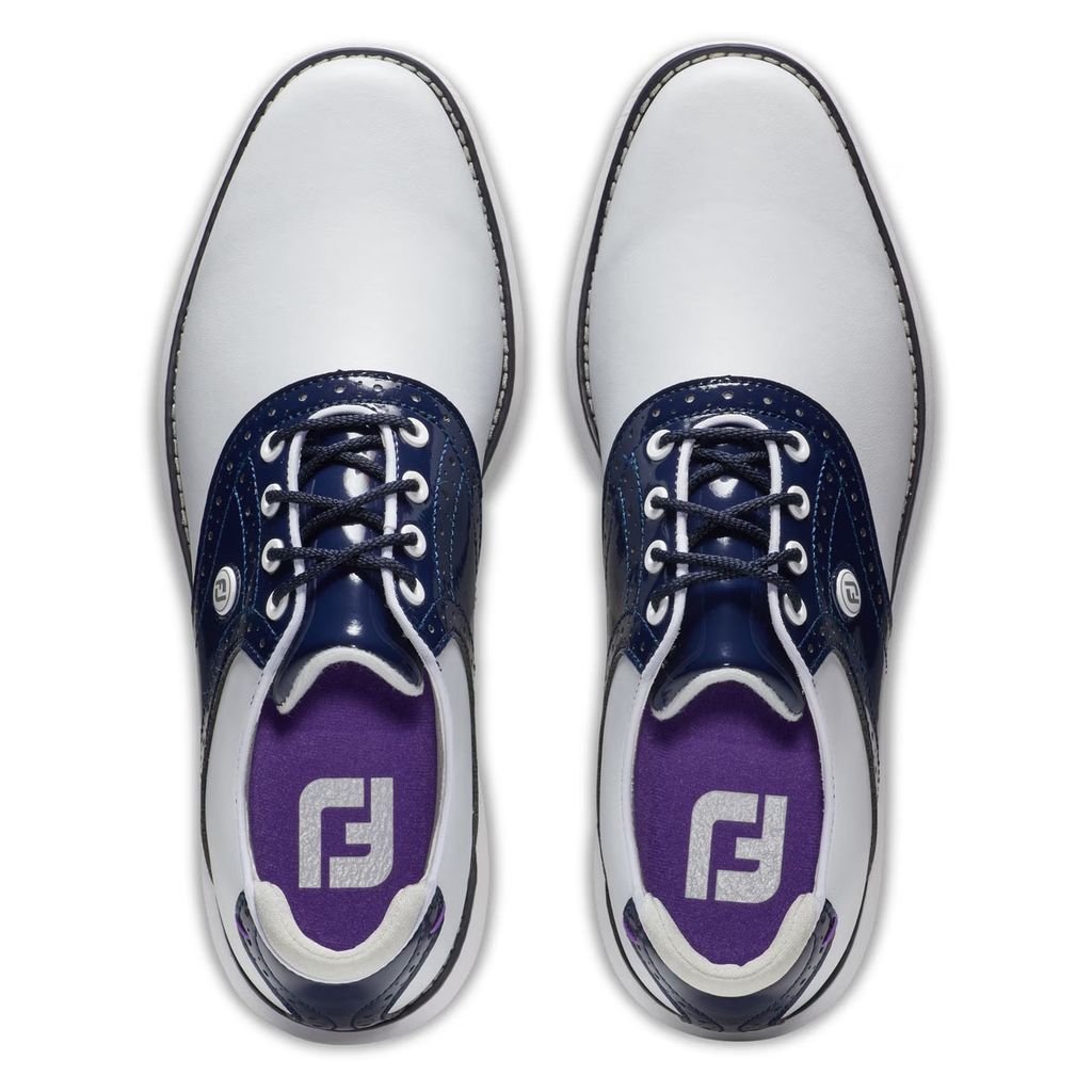 Giày golf nữ FootJoy DS TRADITIONS WM WHT/NVY/PPL 97899