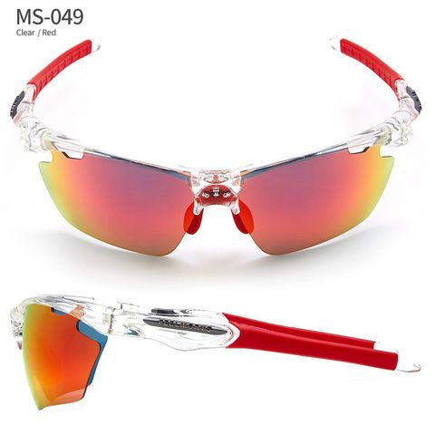 Kính mát thể thao MS-049 CLEAR/RED Tráng Gương Đỏ UV400 | FeelMorys