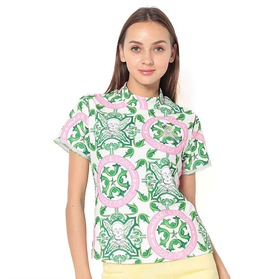 Áo thun nữ cổ tròn tay ngắn Victoria Mock Neck MLW-4B-AA05 Green | MAR