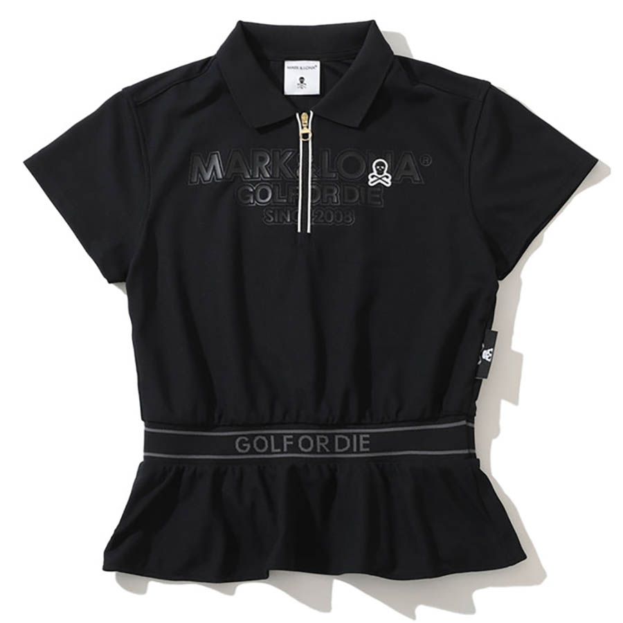 Áo golf nữ tay ngắn Draw Zip MLW-4B-AP04 Black | MARK & LONA